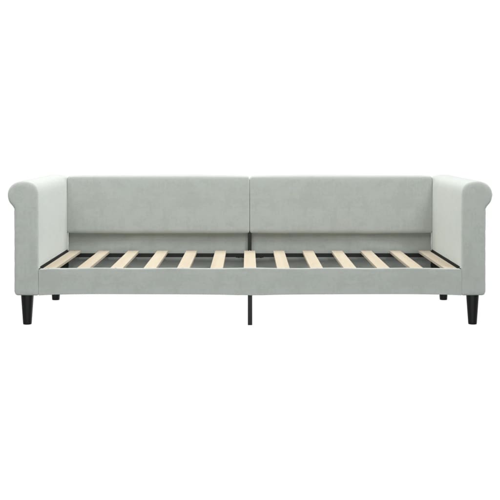 Dnevni krevet s madracem svjetlosivi 80 x 200 cm baršunasti