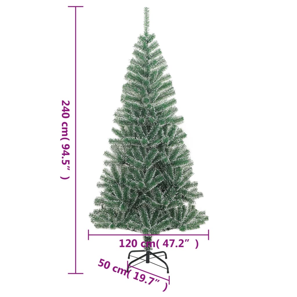 Umjetno božićno drvce sa snijegom zeleno 240 cm