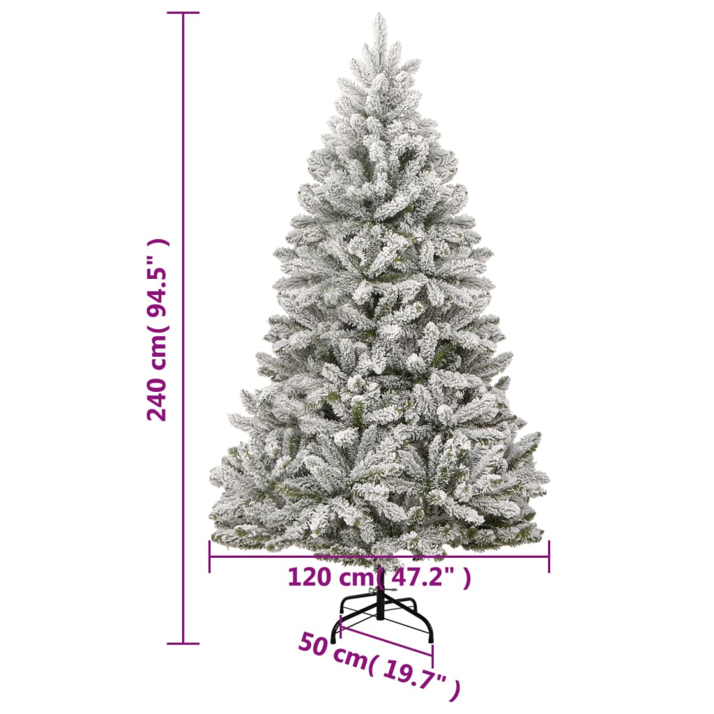 Umjetno božićno drvce sa šarkama i snijegom 240 cm