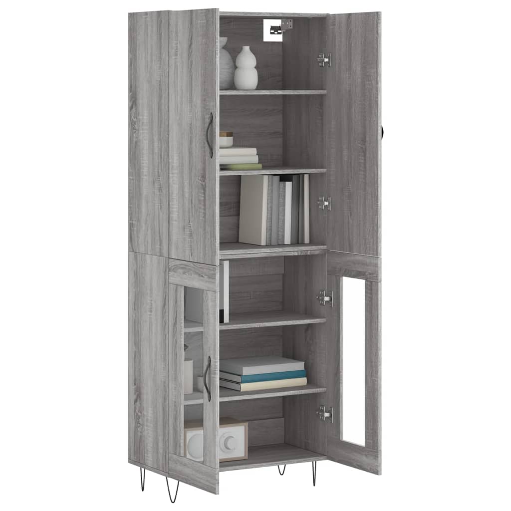 Visoka komoda siva sonome 69,5x34x180 cm od konstruiranog drva