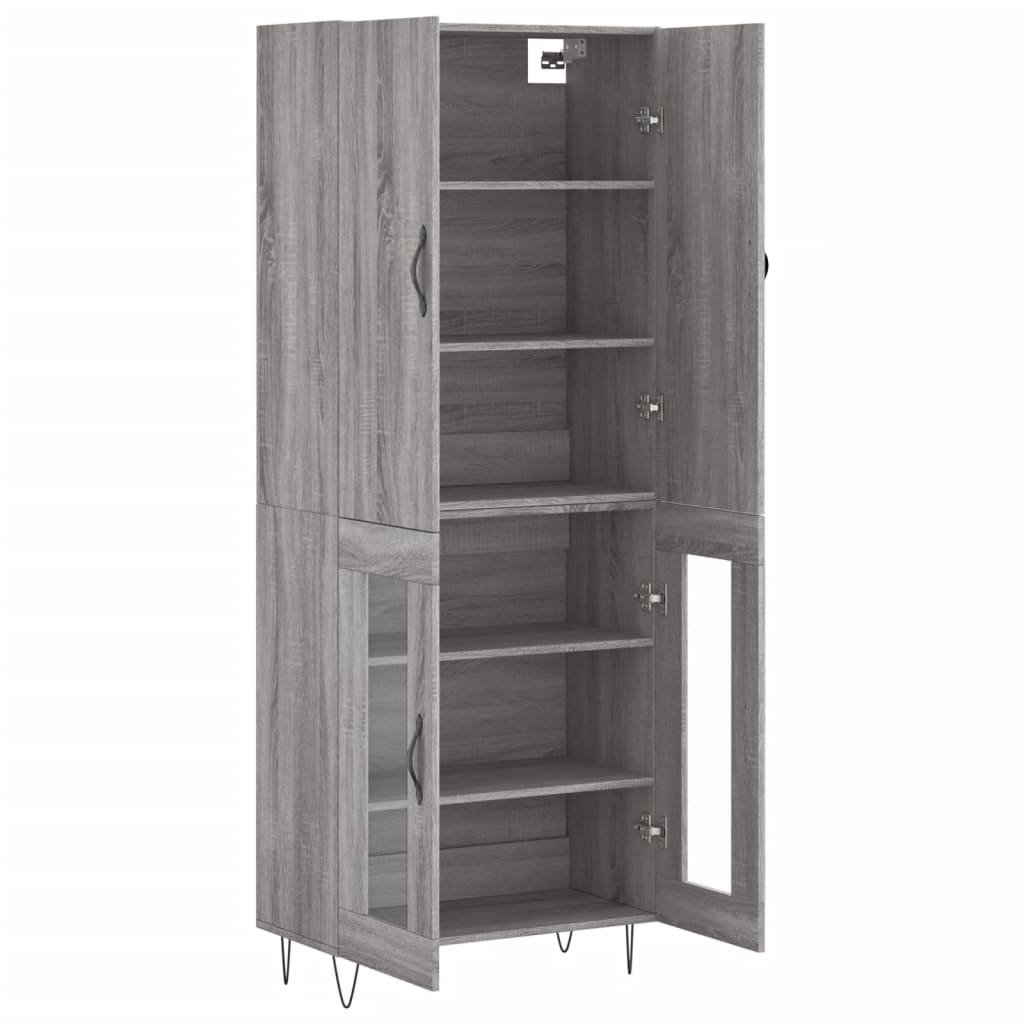 Visoka komoda siva sonome 69,5x34x180 cm od konstruiranog drva