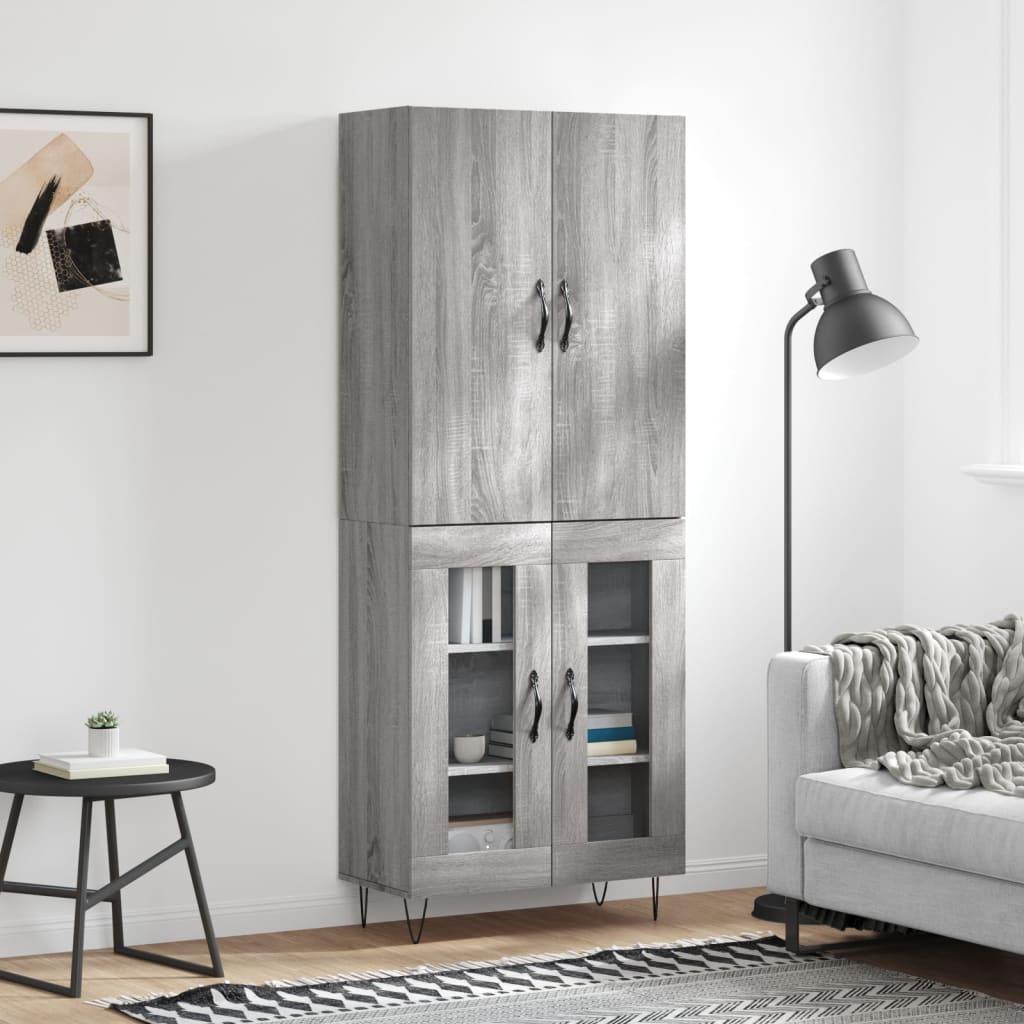 Visoka komoda siva sonome 69,5x34x180 cm od konstruiranog drva