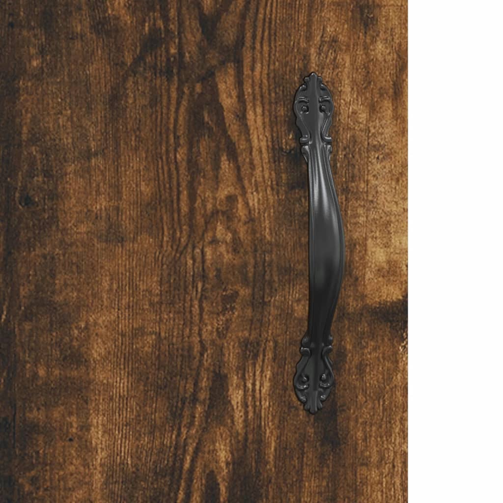 Visoka komoda dimljeni hrast 69,5x34x180 cm konstruiranog drva