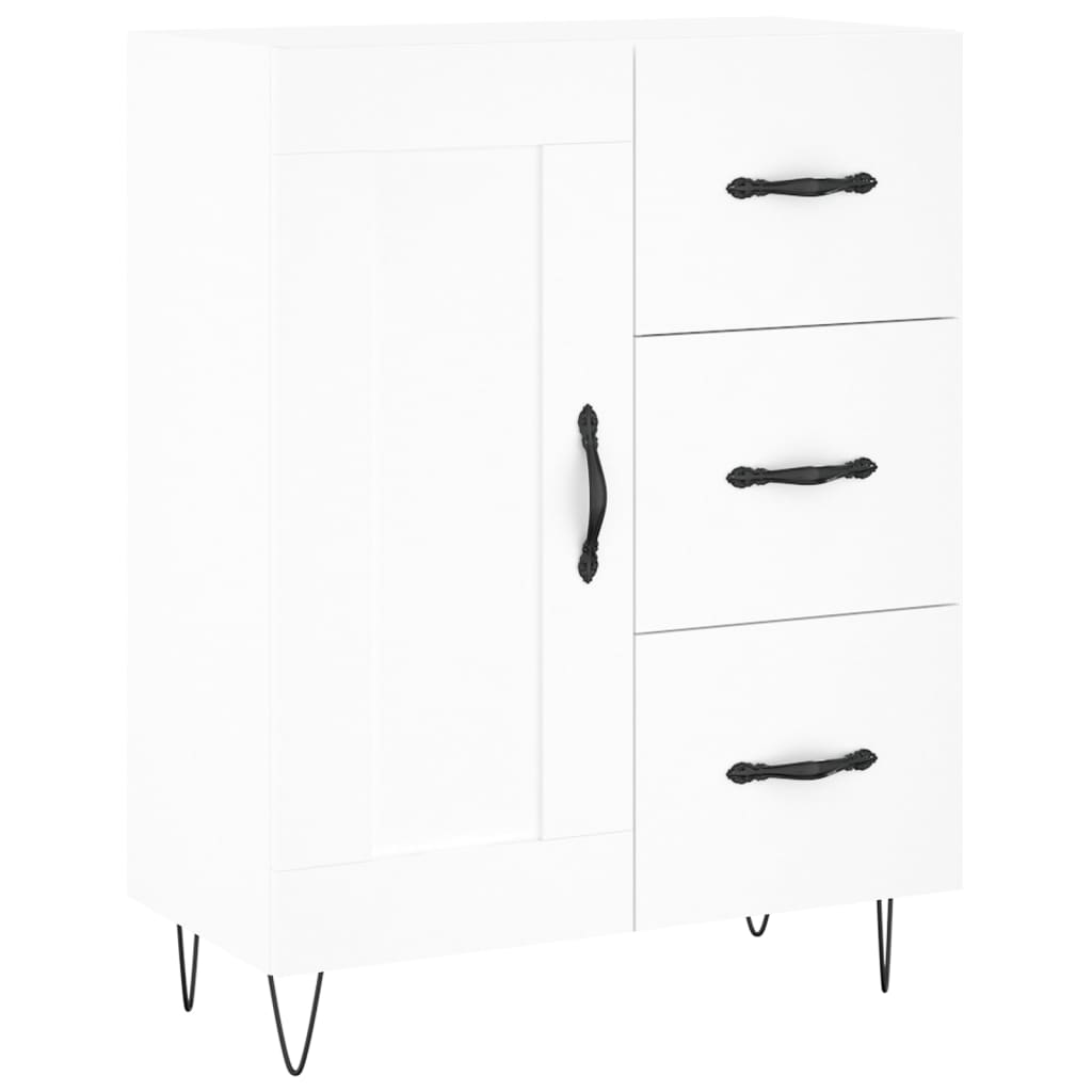 Visoka komoda bijela 69,5x34x180 cm konstruirano drvo