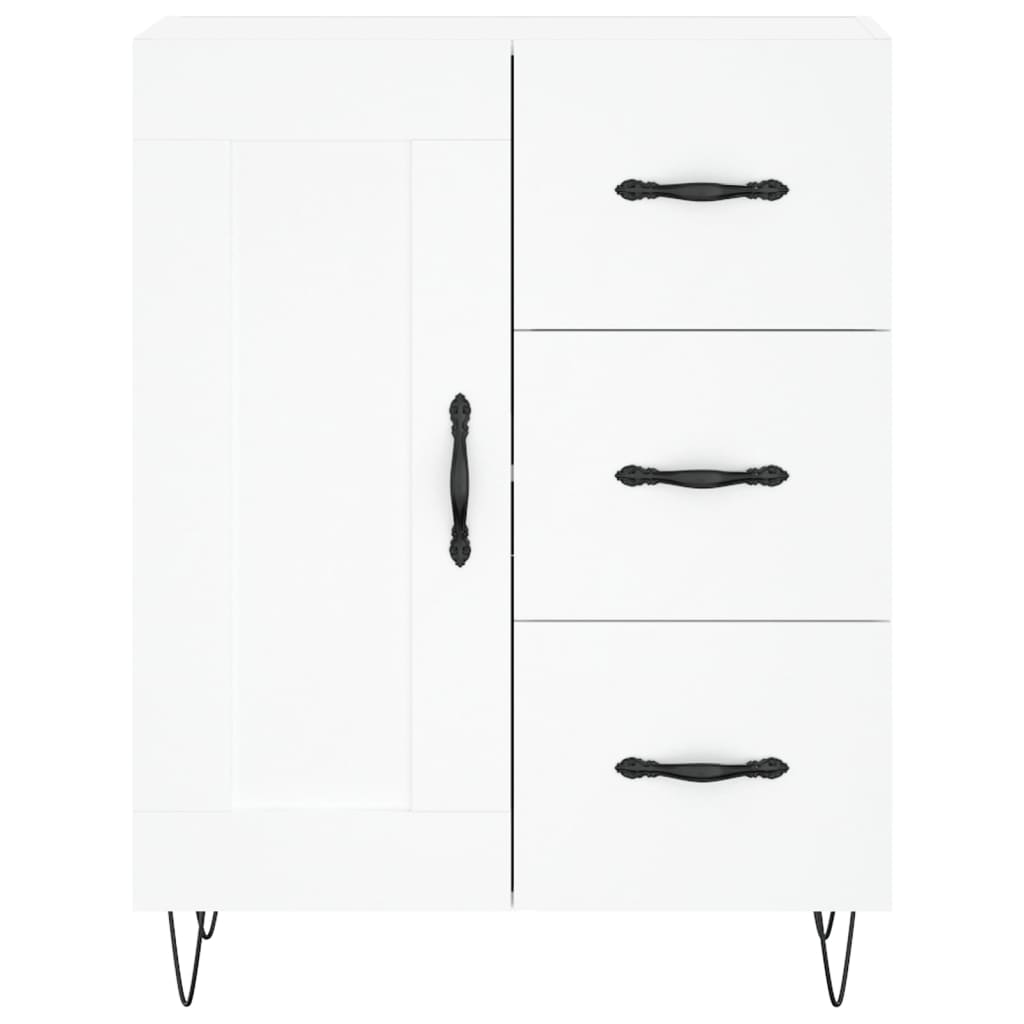 Visoka komoda bijela 69,5x34x180 cm konstruirano drvo