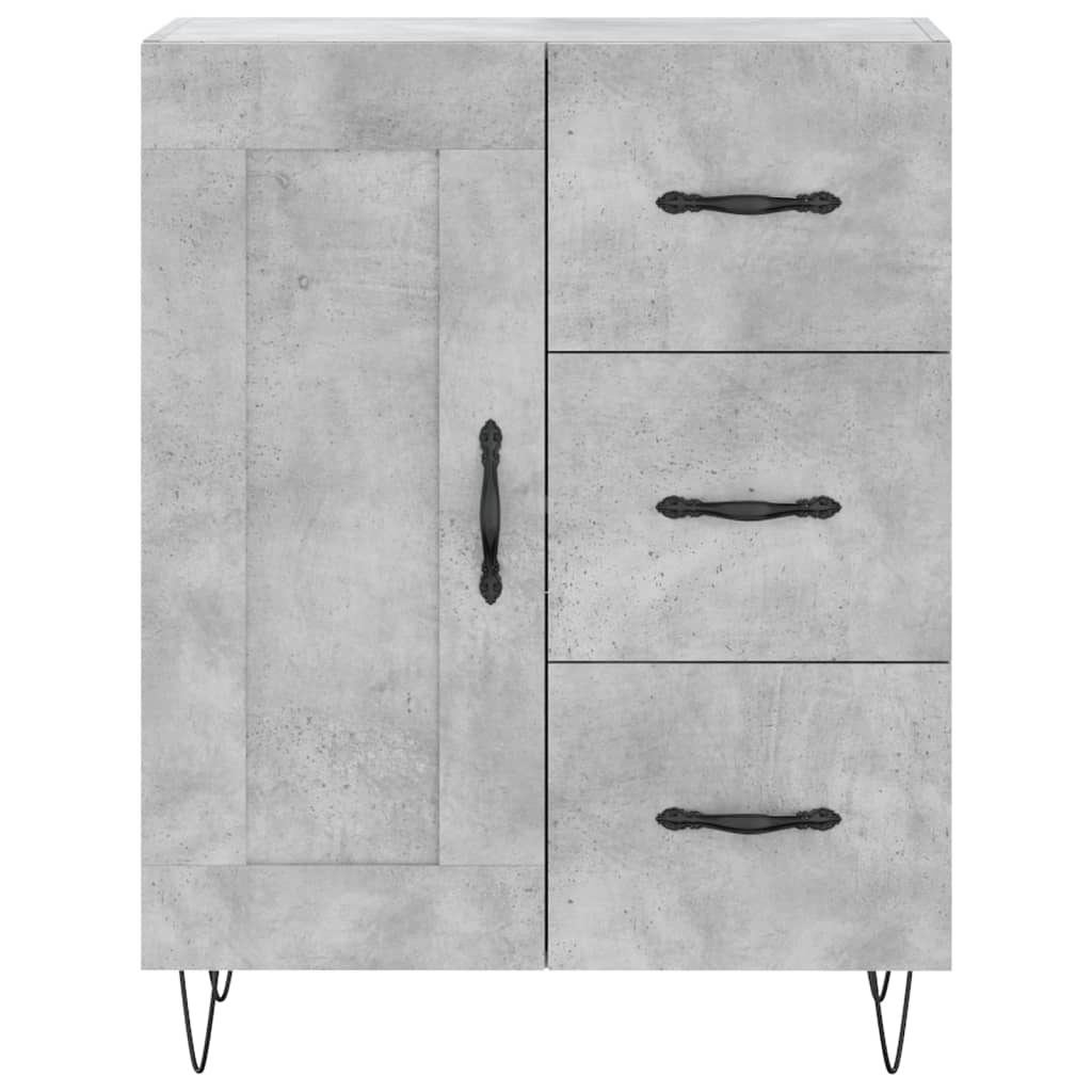 Visoka komoda siva betona 69,5x34x180 cm od konstruiranog drva