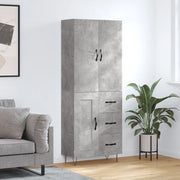 Visoka komoda siva betona 69,5x34x180 cm od konstruiranog drva
