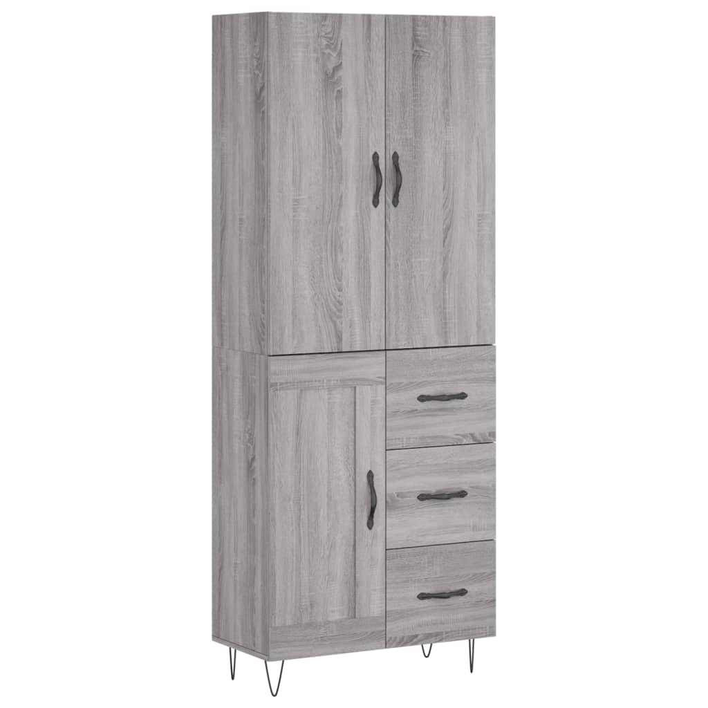 Visoka komoda siva sonome 69,5x34x180 cm od konstruiranog drva
