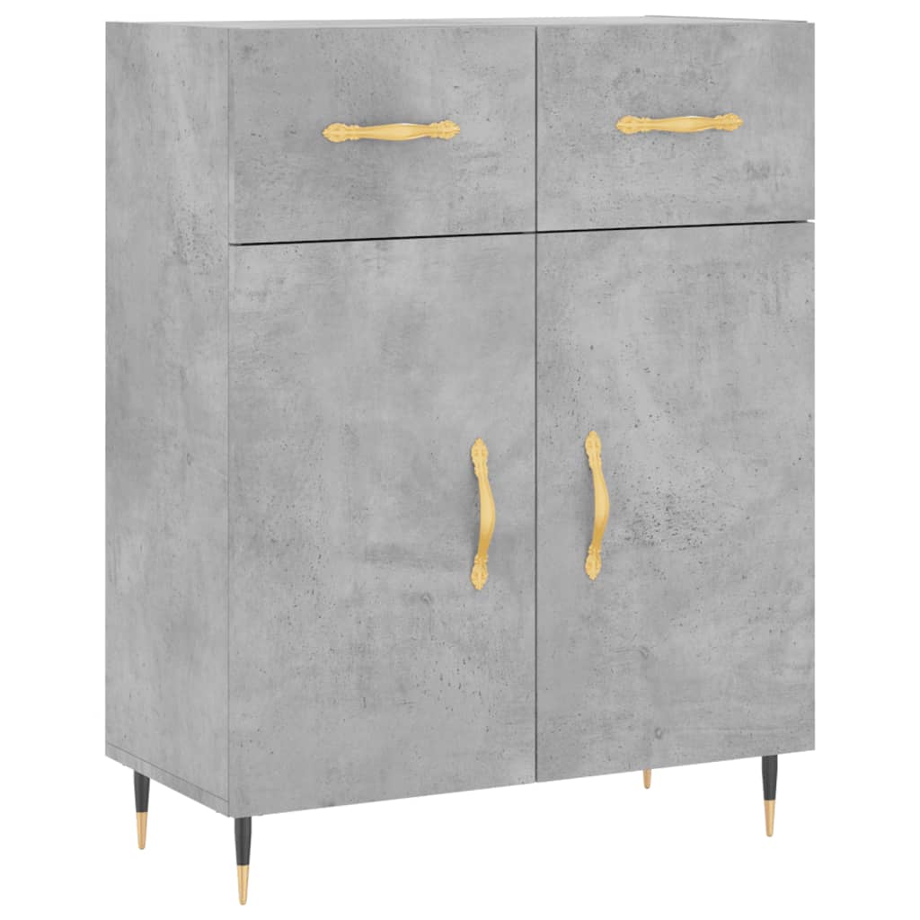 Visoka komoda siva betona 69,5x34x180 cm od konstruiranog drva