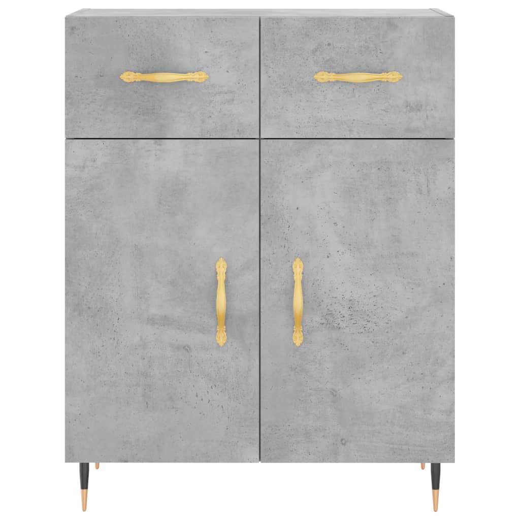 Visoka komoda siva betona 69,5x34x180 cm od konstruiranog drva
