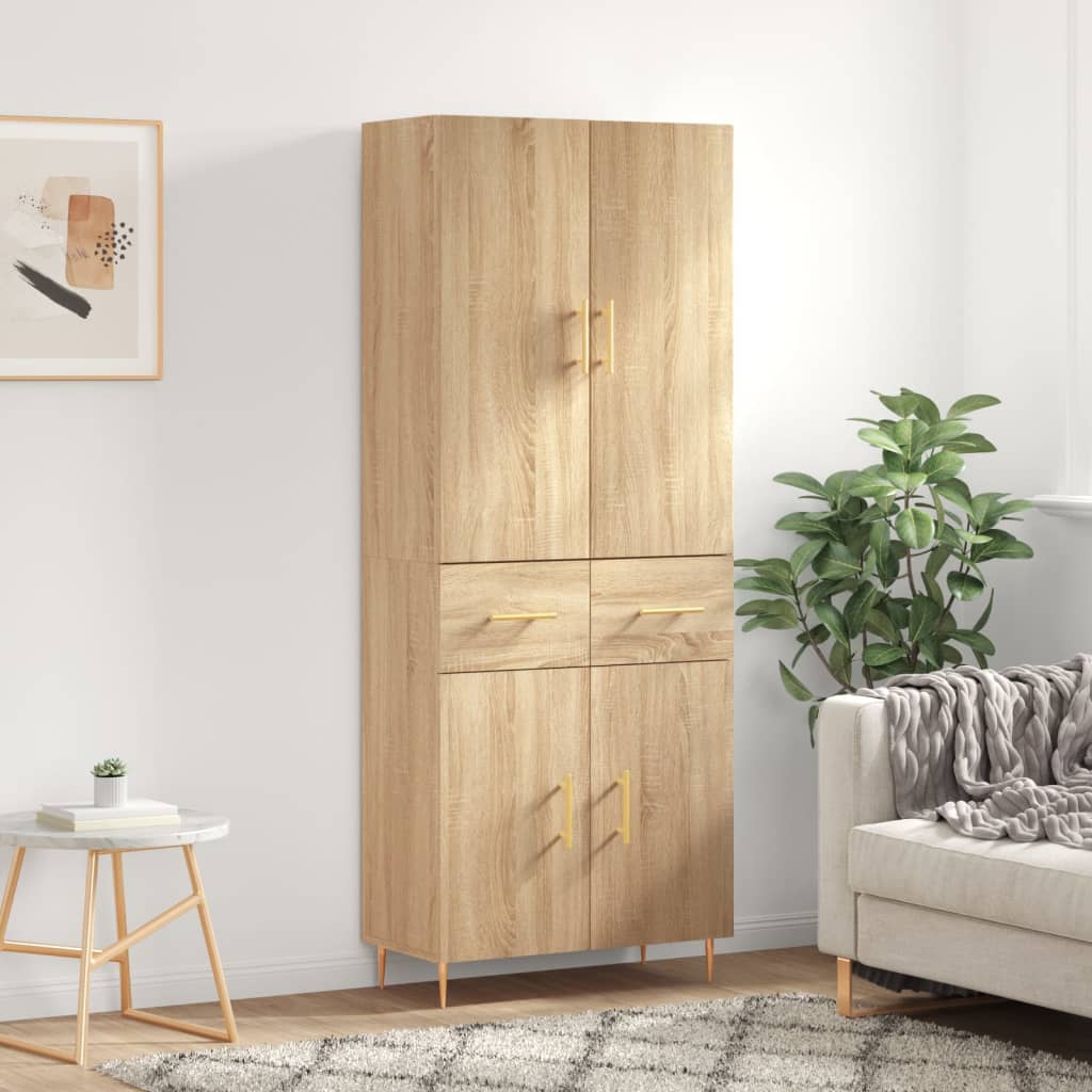 Visoka komoda hrasta sonome 69,5x34x180cm od konstruiranog drva