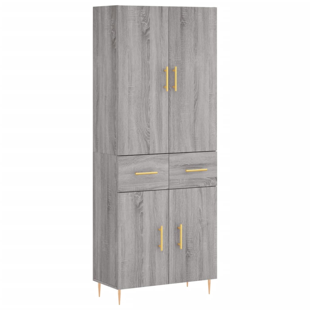 Visoka komoda siva sonome 69,5x34x180 cm od konstruiranog drva