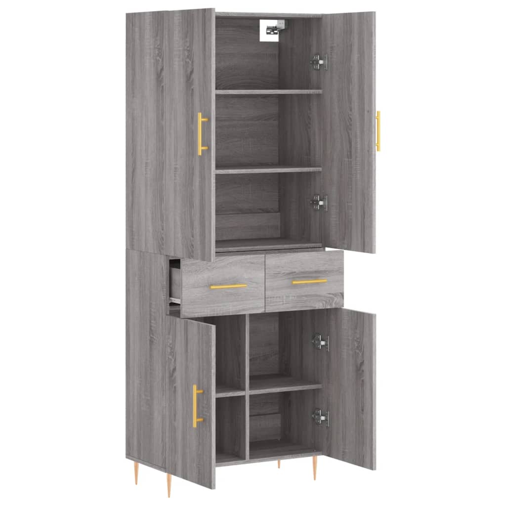 Visoka komoda siva sonome 69,5x34x180 cm od konstruiranog drva