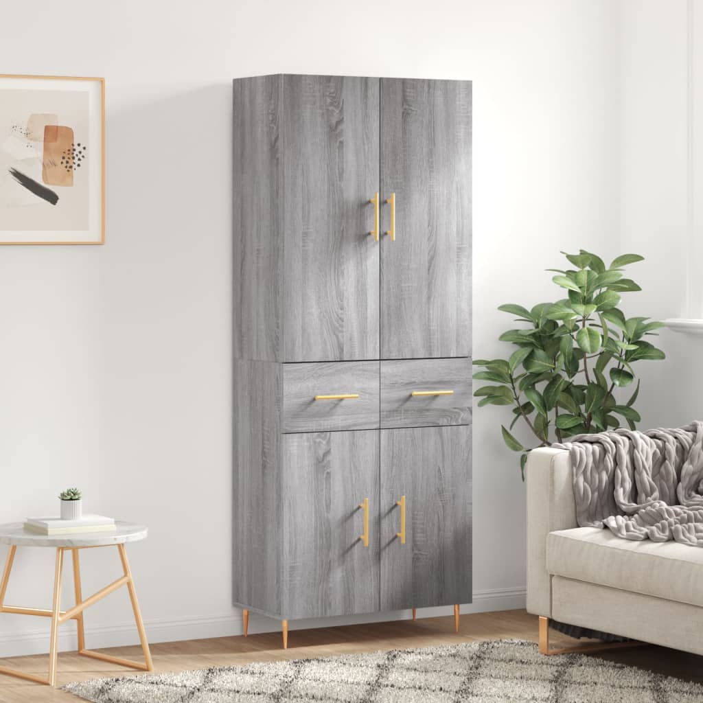 Visoka komoda siva sonome 69,5x34x180 cm od konstruiranog drva