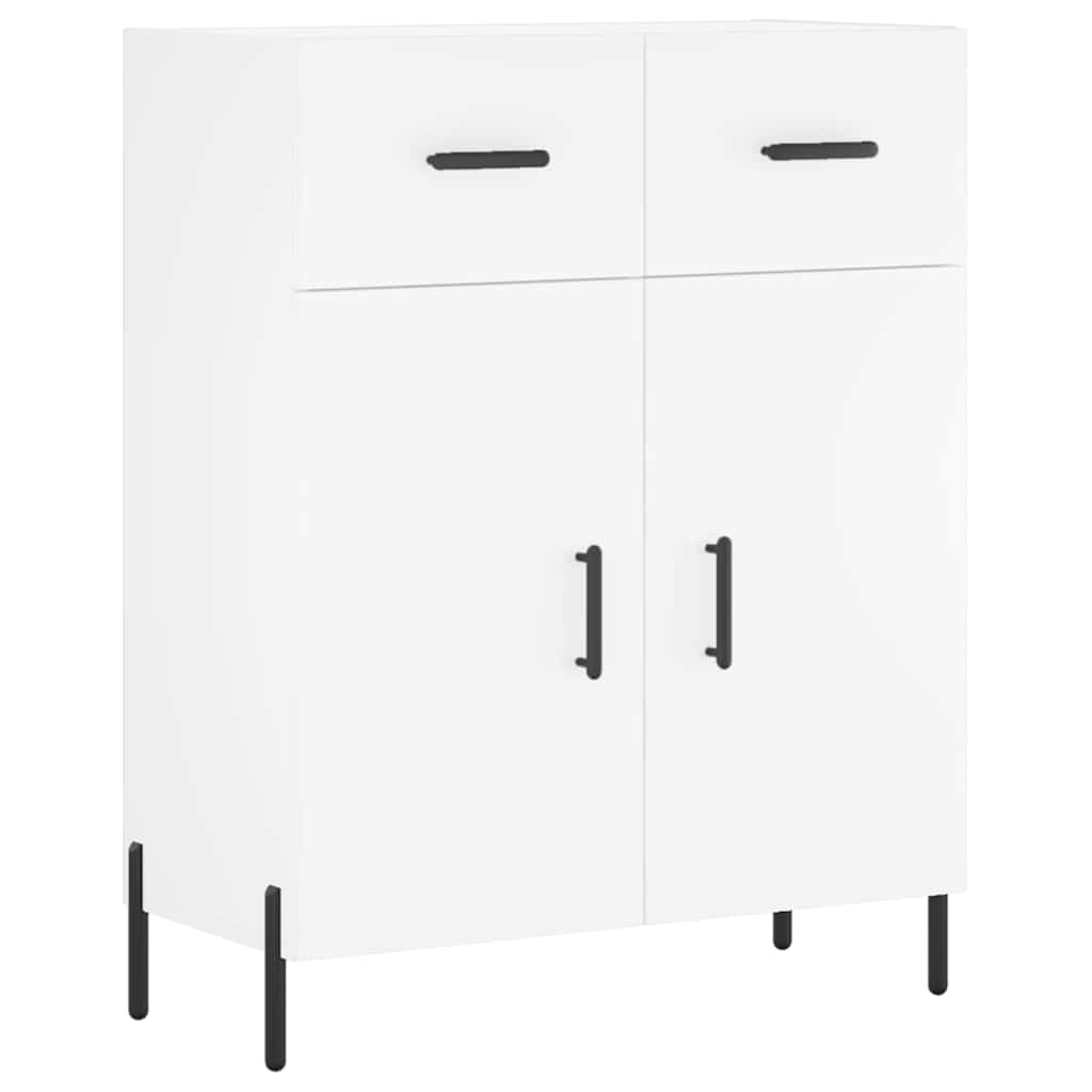 Visoka komoda bijela 69,5x34x180 cm konstruirano drvo