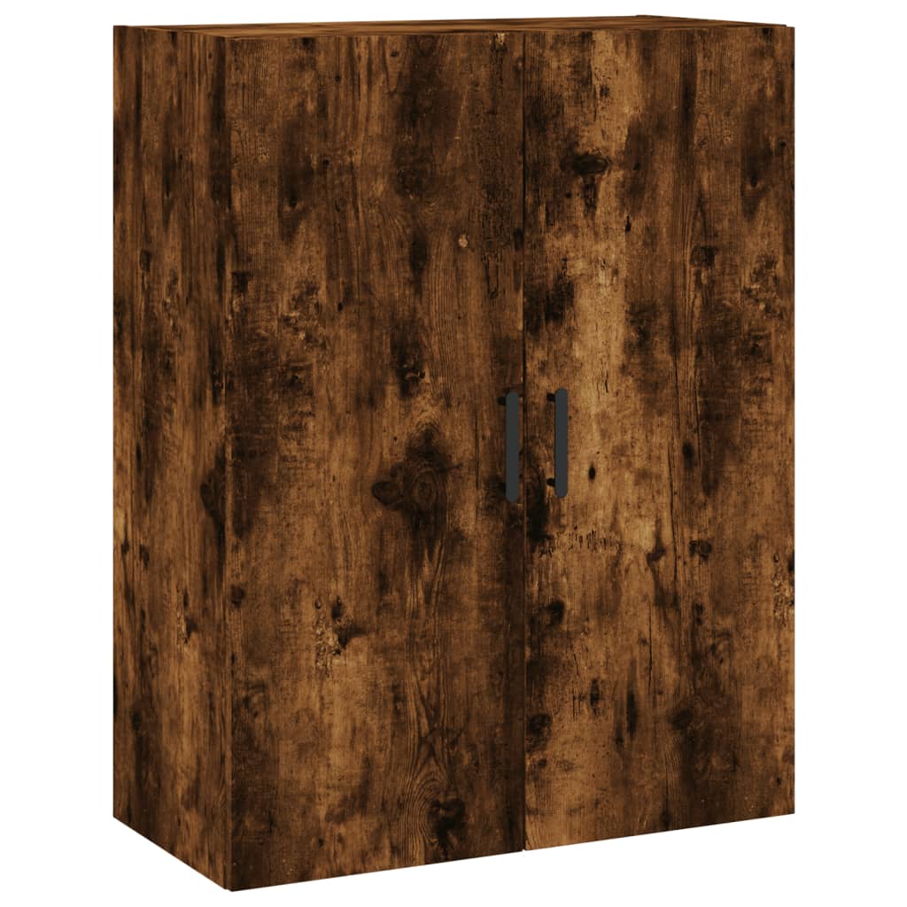 Visoka komoda dimljeni hrast 69,5x34x180 cm konstruiranog drva