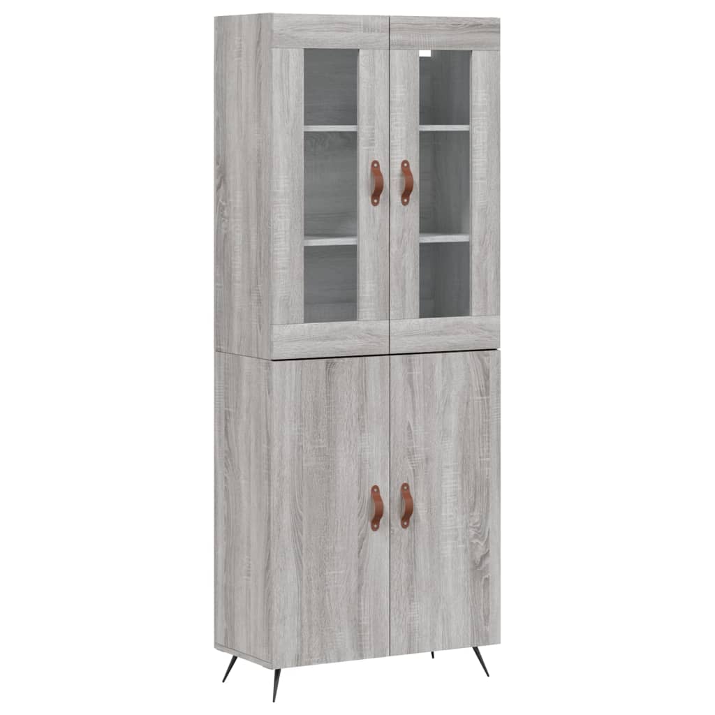 Visoka komoda siva sonome 69,5x34x180 cm od konstruiranog drva