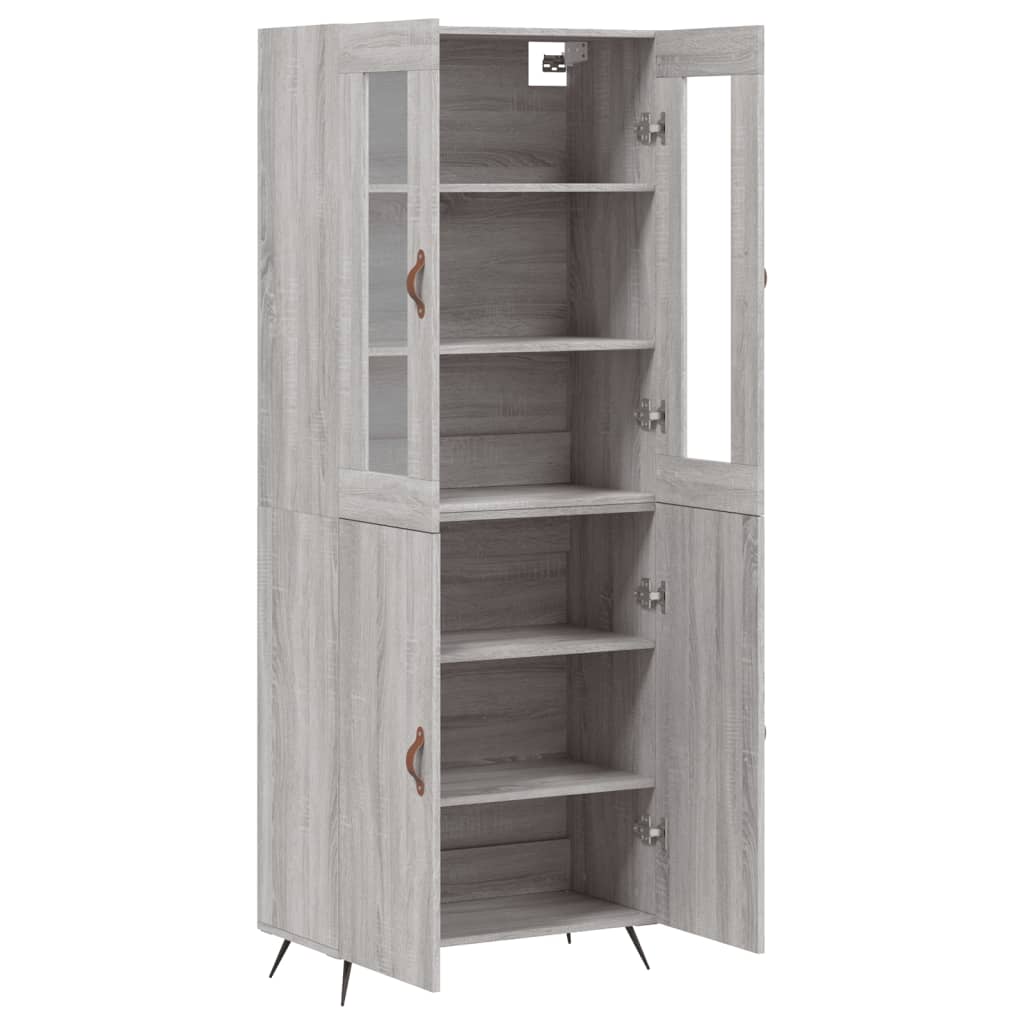 Visoka komoda siva sonome 69,5x34x180 cm od konstruiranog drva