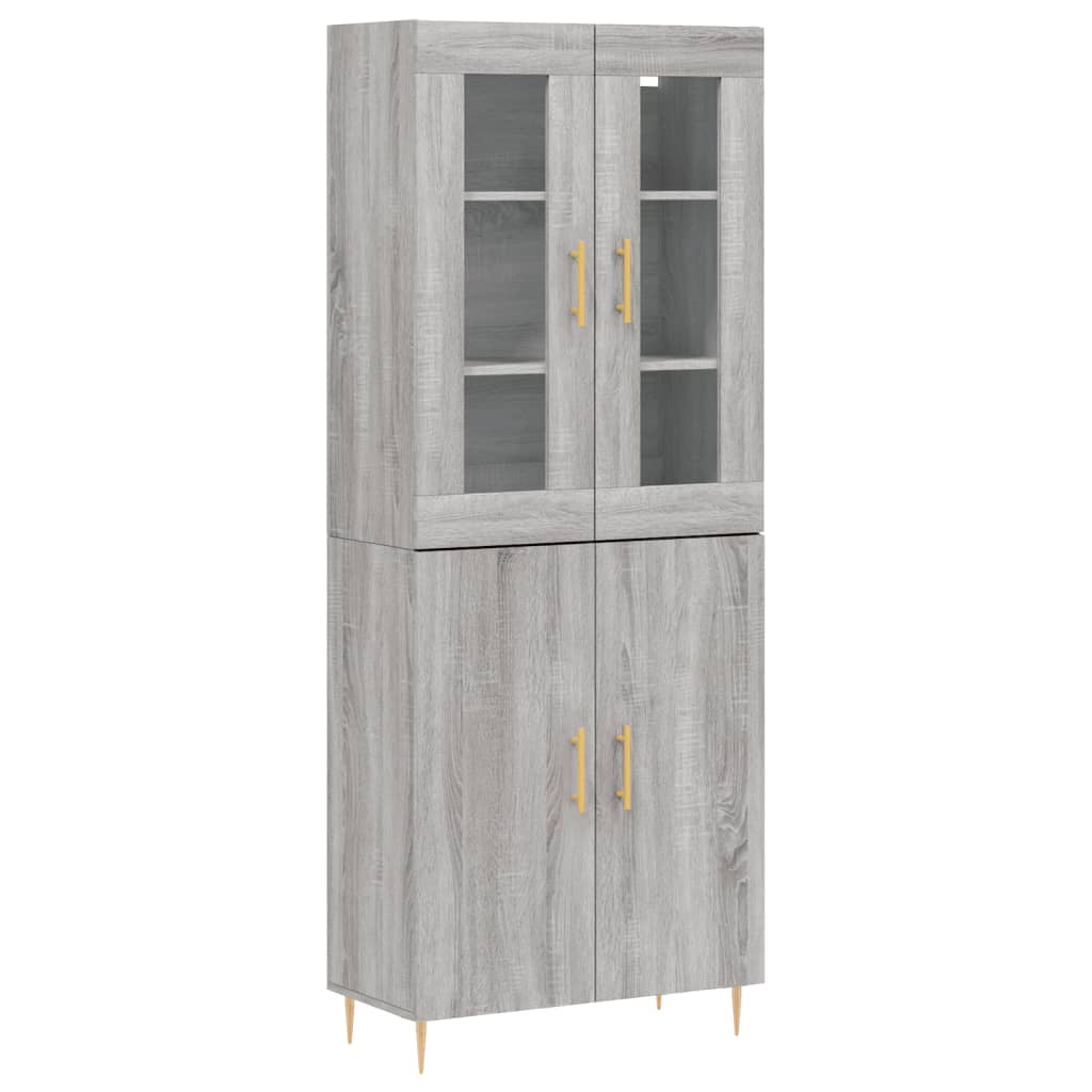 Visoka komoda siva sonome 69,5x34x180 cm od konstruiranog drva