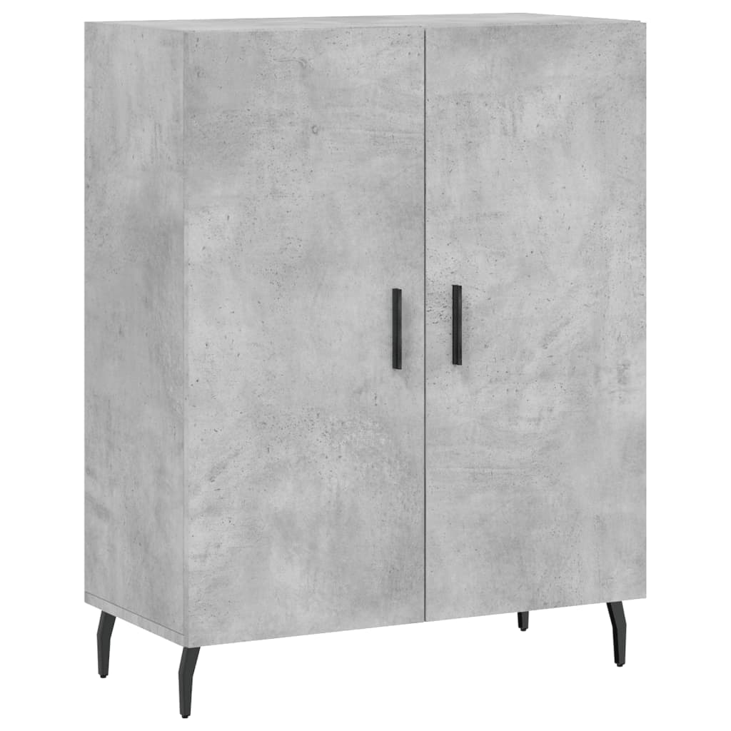 Visoka komoda siva betona 69,5x34x180 cm od konstruiranog drva