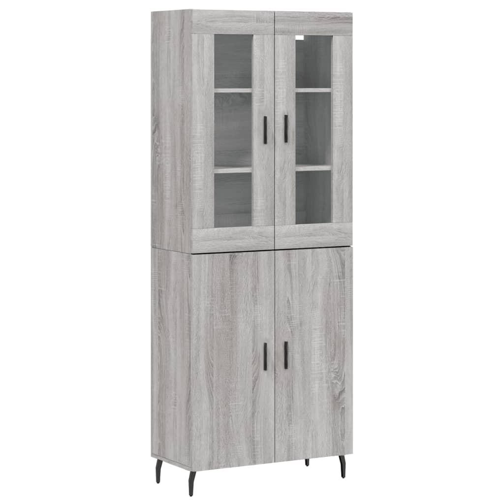 Visoka komoda siva sonome 69,5x34x180 cm od konstruiranog drva