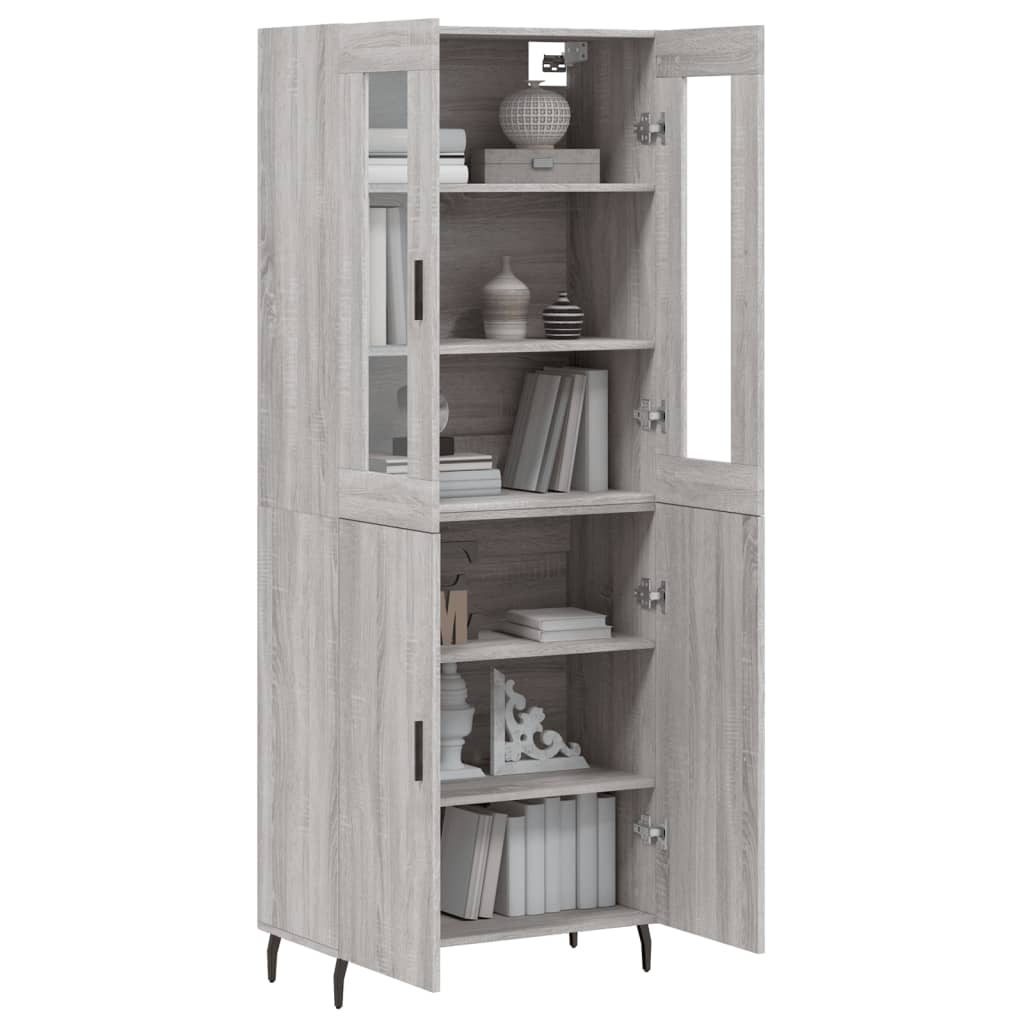 Visoka komoda siva sonome 69,5x34x180 cm od konstruiranog drva