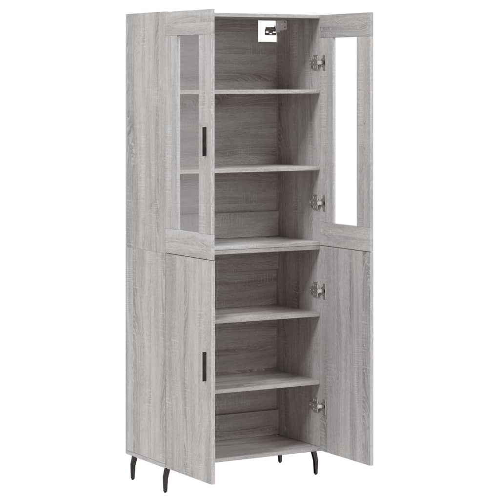 Visoka komoda siva sonome 69,5x34x180 cm od konstruiranog drva