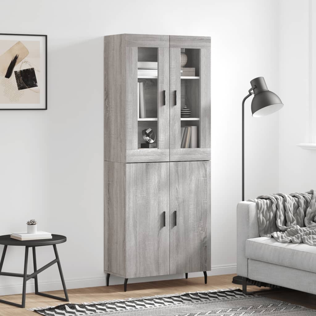 Visoka komoda siva sonome 69,5x34x180 cm od konstruiranog drva
