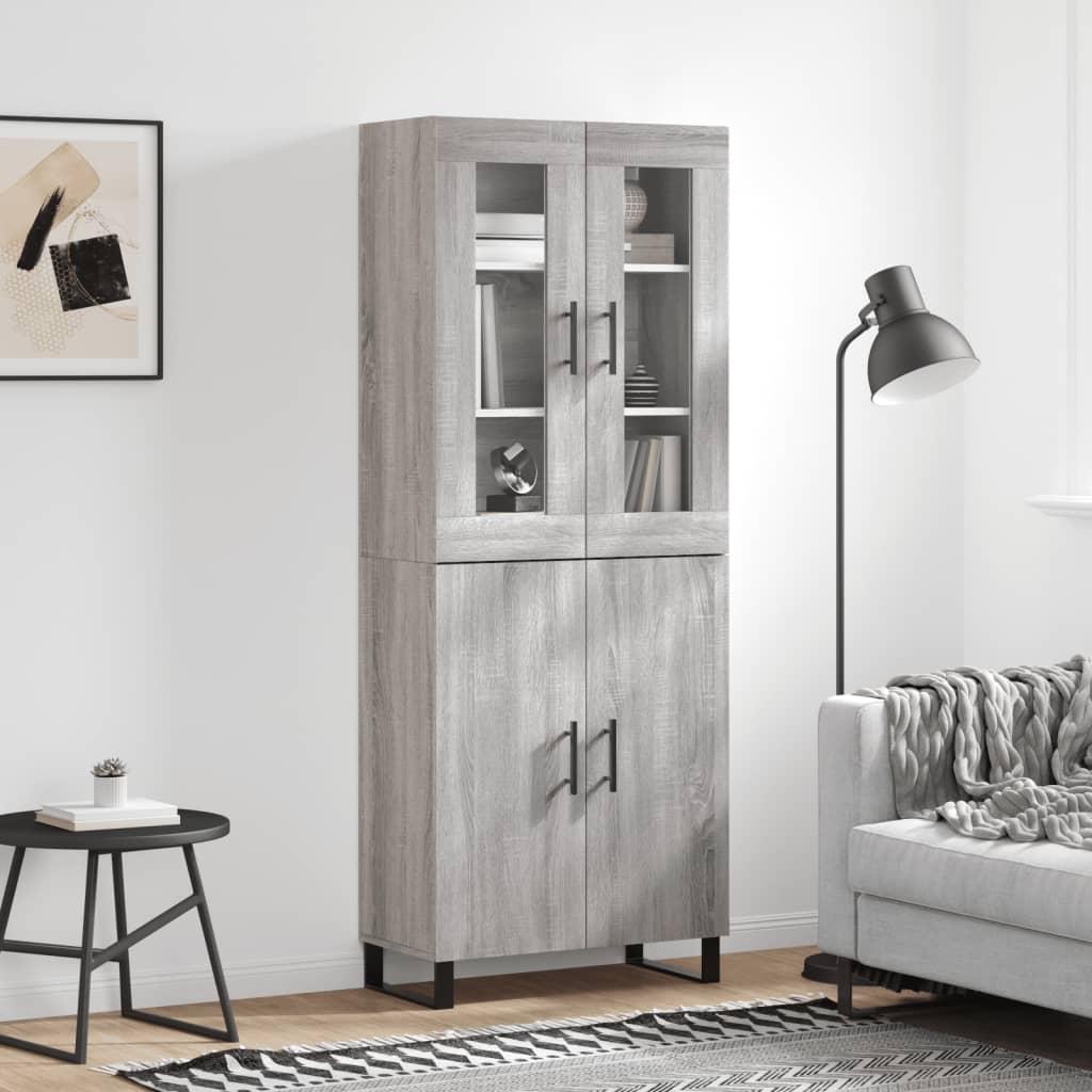 Visoka komoda siva sonome 69,5x34x180 cm od konstruiranog drva