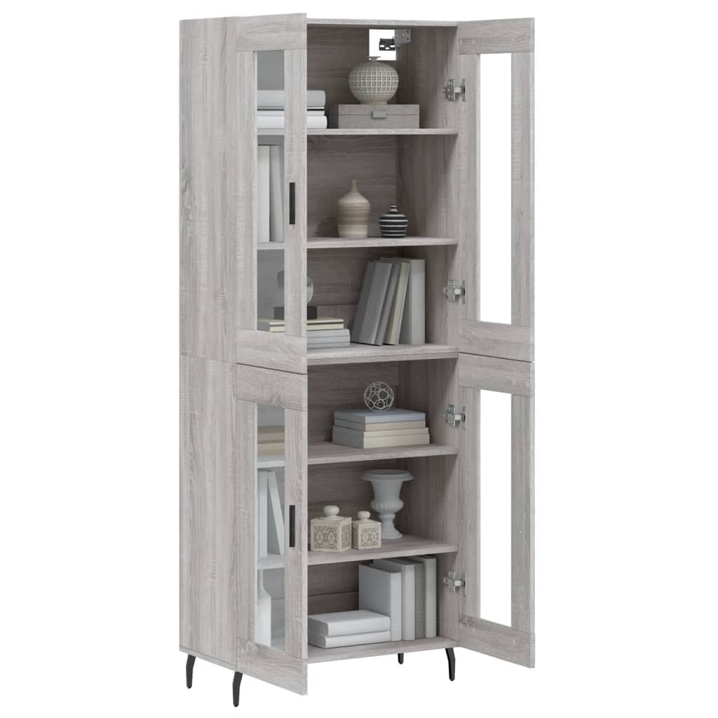 Visoka komoda siva sonome 69,5x34x180 cm od konstruiranog drva