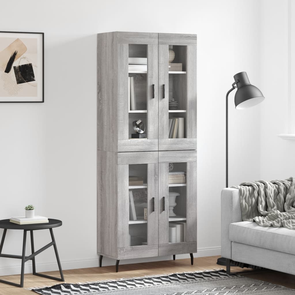Visoka komoda siva sonome 69,5x34x180 cm od konstruiranog drva
