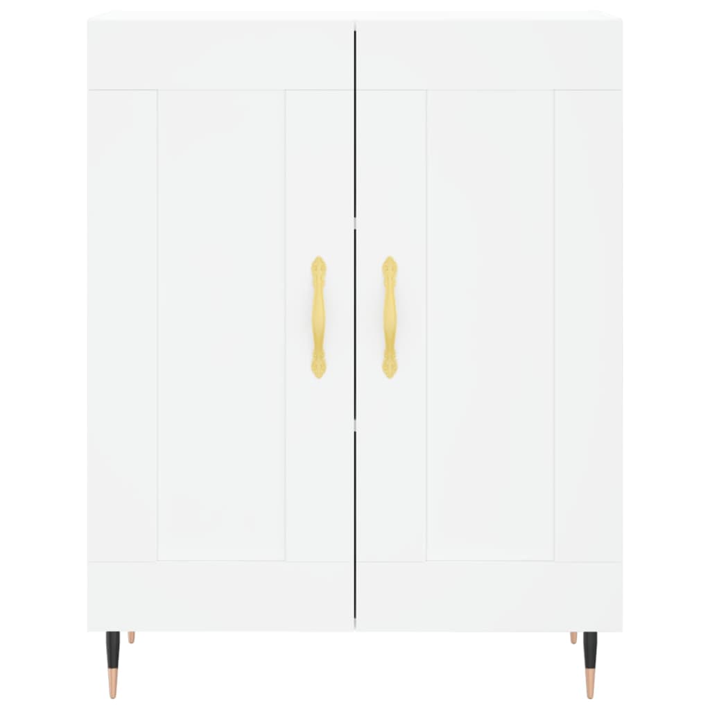 Visoka komoda bijela 69,5x34x180 cm konstruirano drvo