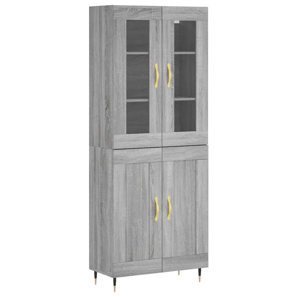Visoka komoda siva sonome 69,5x34x180 cm od konstruiranog drva