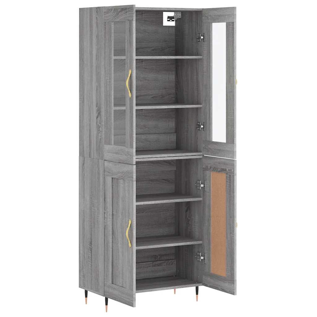 Visoka komoda siva sonome 69,5x34x180 cm od konstruiranog drva
