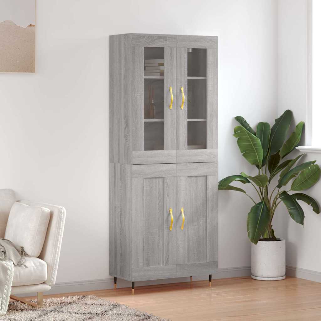 Visoka komoda siva sonome 69,5x34x180 cm od konstruiranog drva