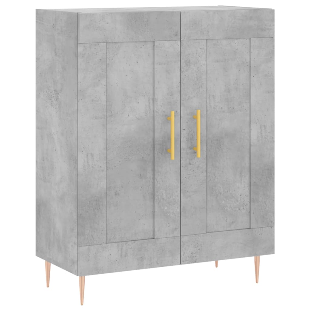Visoka komoda siva betona 69,5x34x180 cm od konstruiranog drva