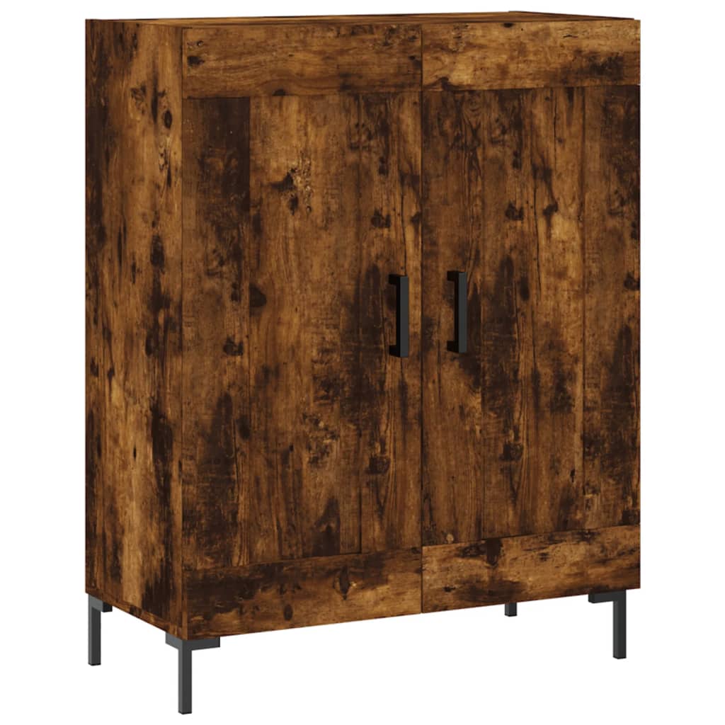 Visoka komoda dimljeni hrast 69,5x34x180 cm konstruiranog drva