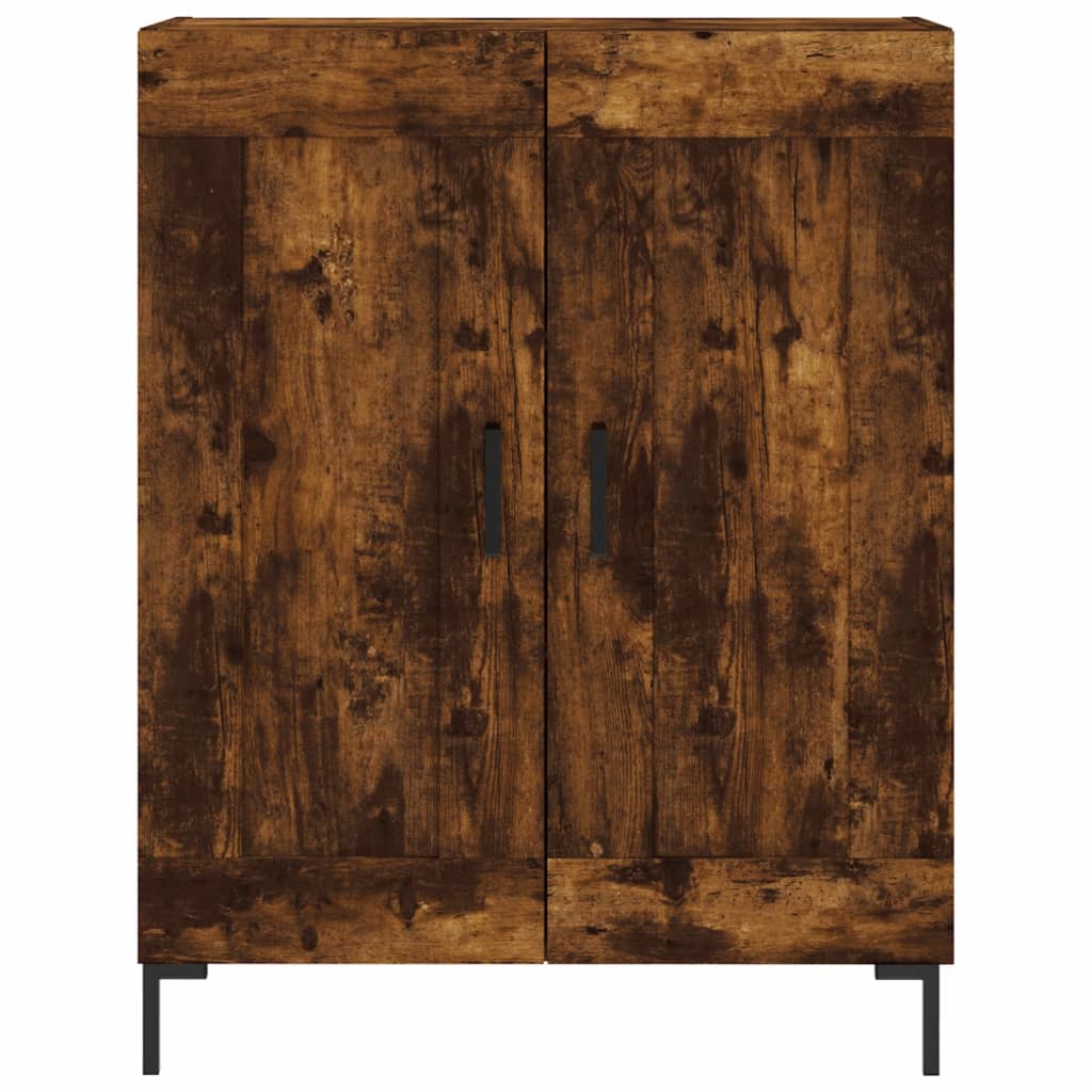 Visoka komoda dimljeni hrast 69,5x34x180 cm konstruiranog drva