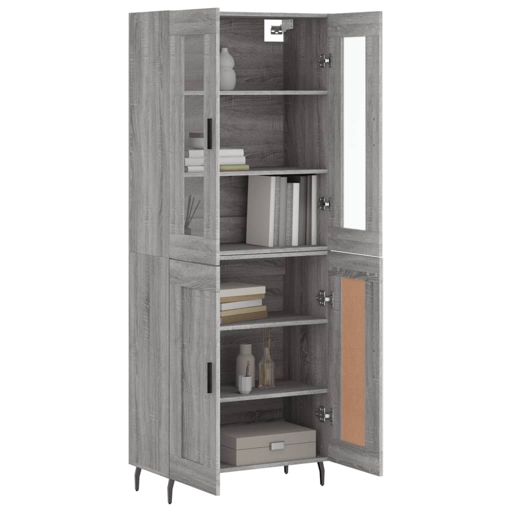 Visoka komoda siva sonome 69,5x34x180 cm od konstruiranog drva