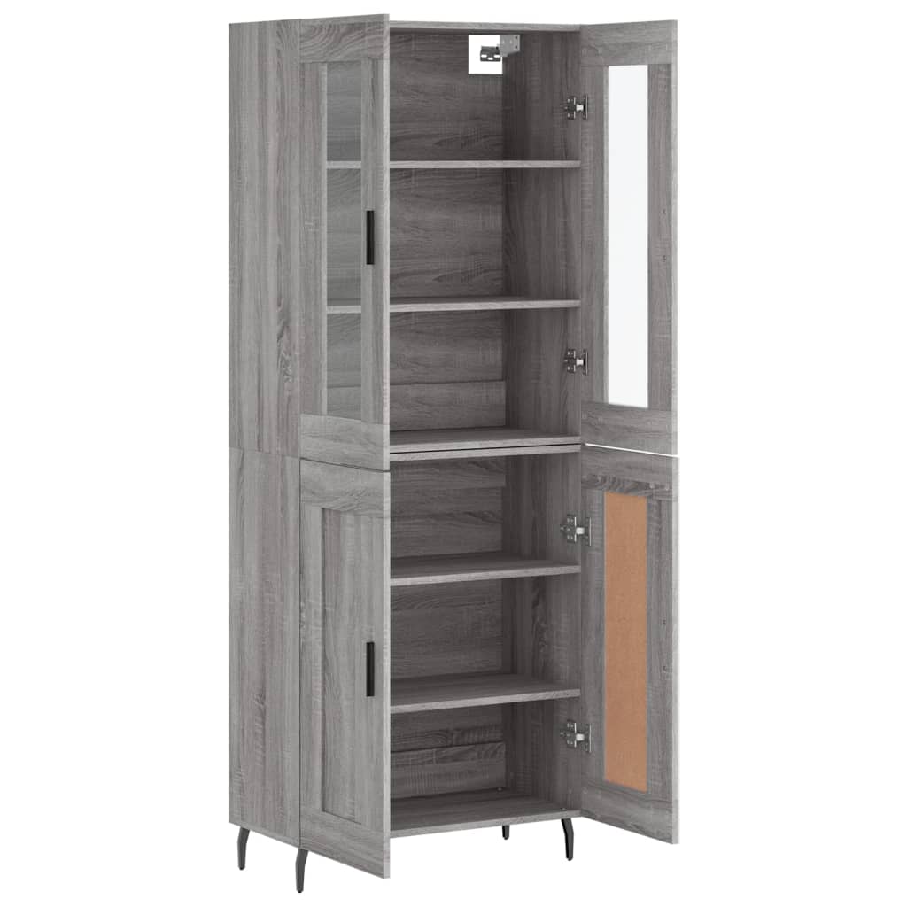 Visoka komoda siva sonome 69,5x34x180 cm od konstruiranog drva