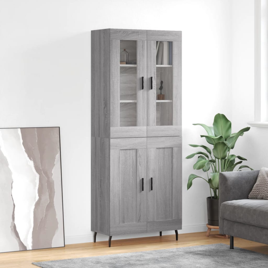 Visoka komoda siva sonome 69,5x34x180 cm od konstruiranog drva