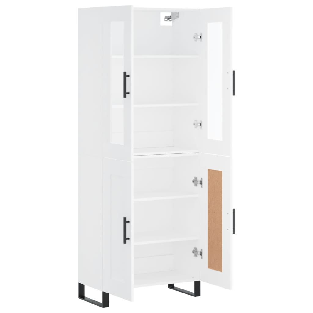 Visoka komoda bijela 69,5x34x180 cm konstruirano drvo