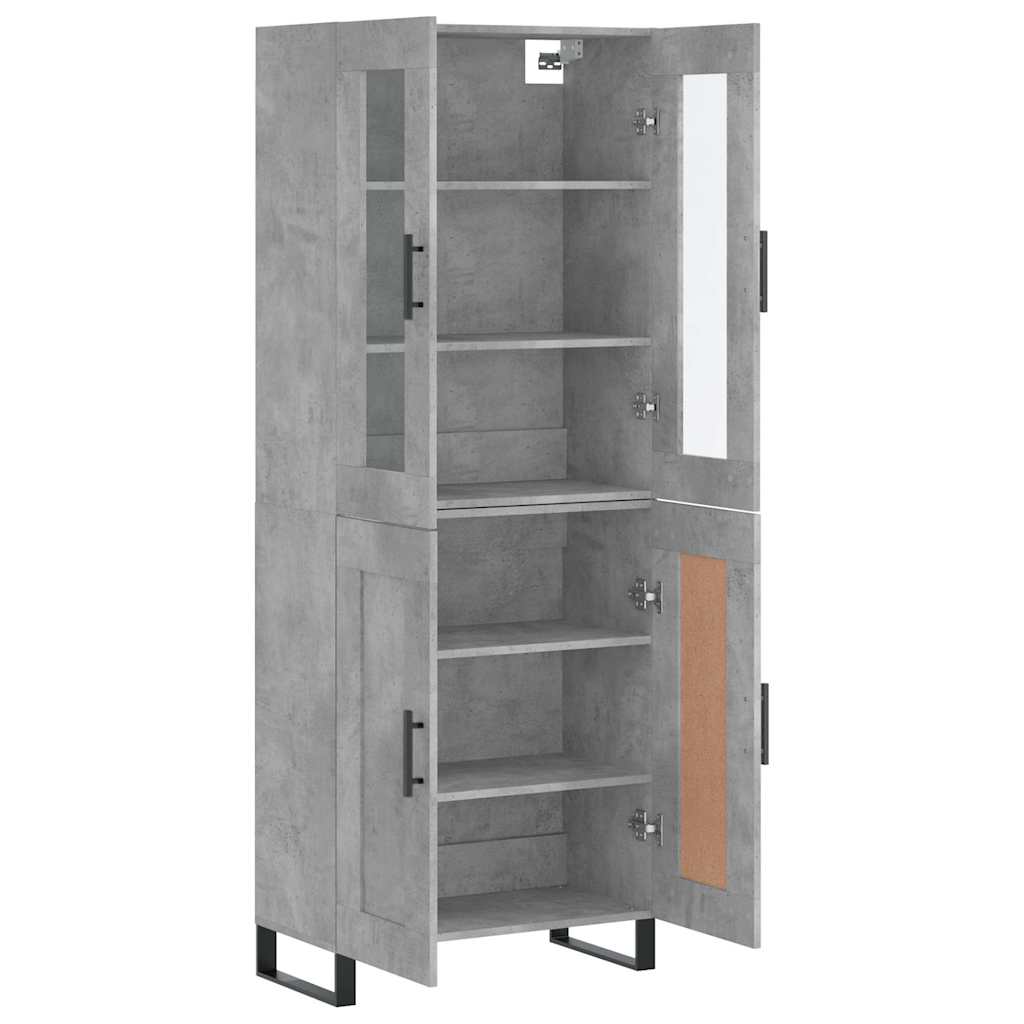 Visoka komoda siva betona 69,5x34x180 cm od konstruiranog drva