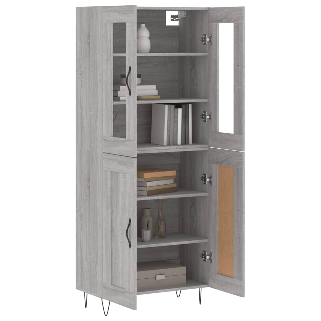 Visoka komoda siva sonome 69,5x34x180 cm od konstruiranog drva