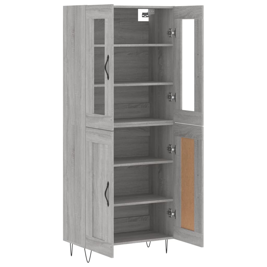 Visoka komoda siva sonome 69,5x34x180 cm od konstruiranog drva