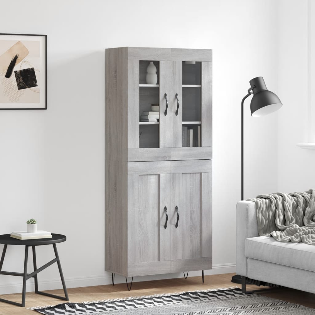 Visoka komoda siva sonome 69,5x34x180 cm od konstruiranog drva