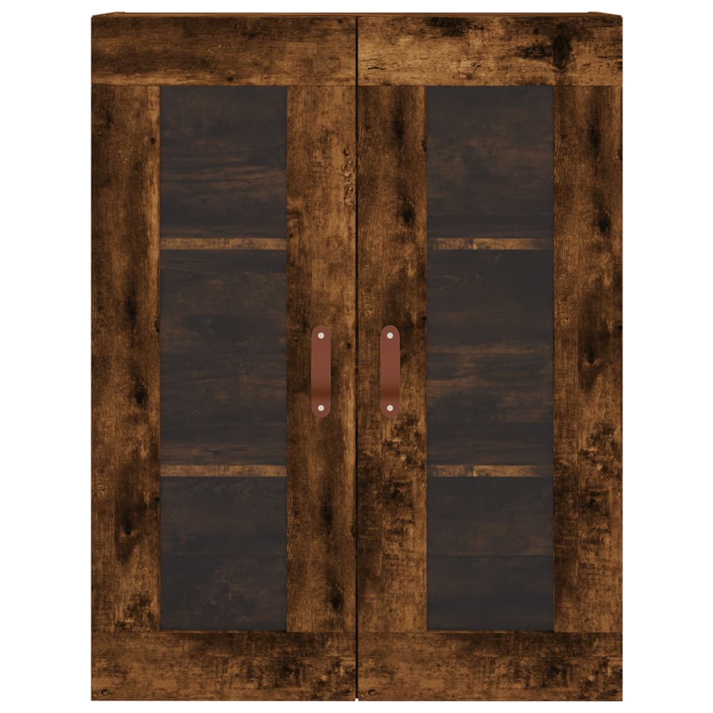 Visoka komoda dimljeni hrast 69,5x34x180 cm konstruiranog drva