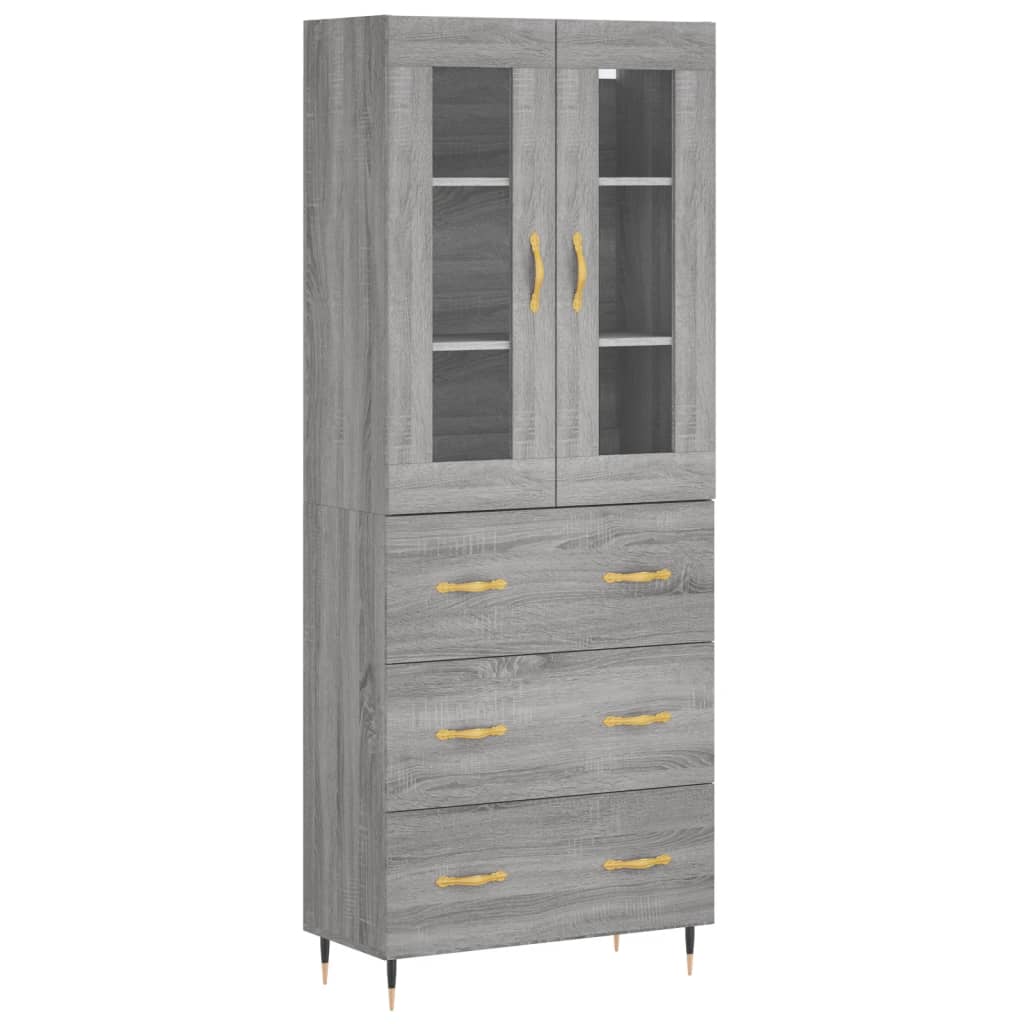 Visoka komoda siva sonome 69,5x34x180 cm od konstruiranog drva