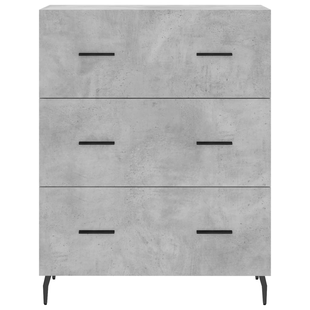 Visoka komoda siva betona 69,5x34x180 cm od konstruiranog drva
