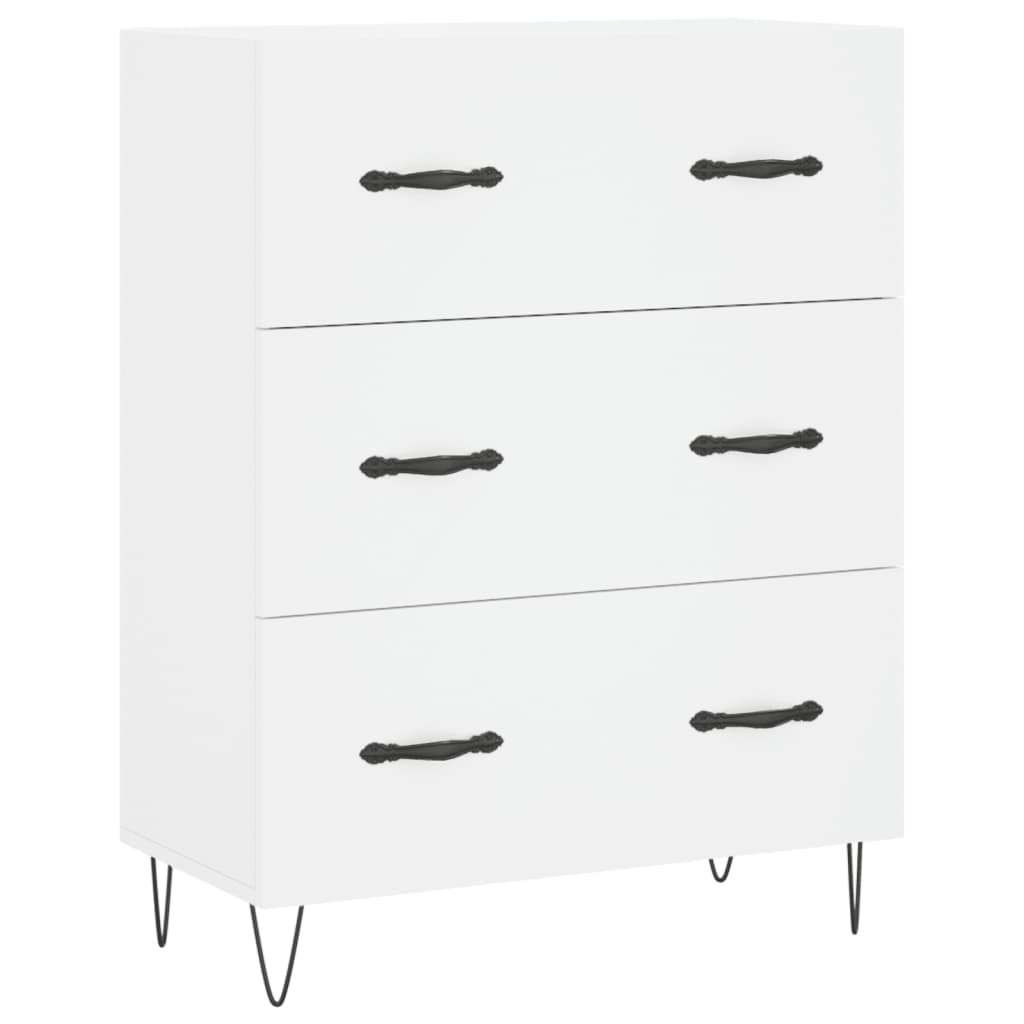 Visoka komoda bijela 69,5x34x180 cm konstruirano drvo